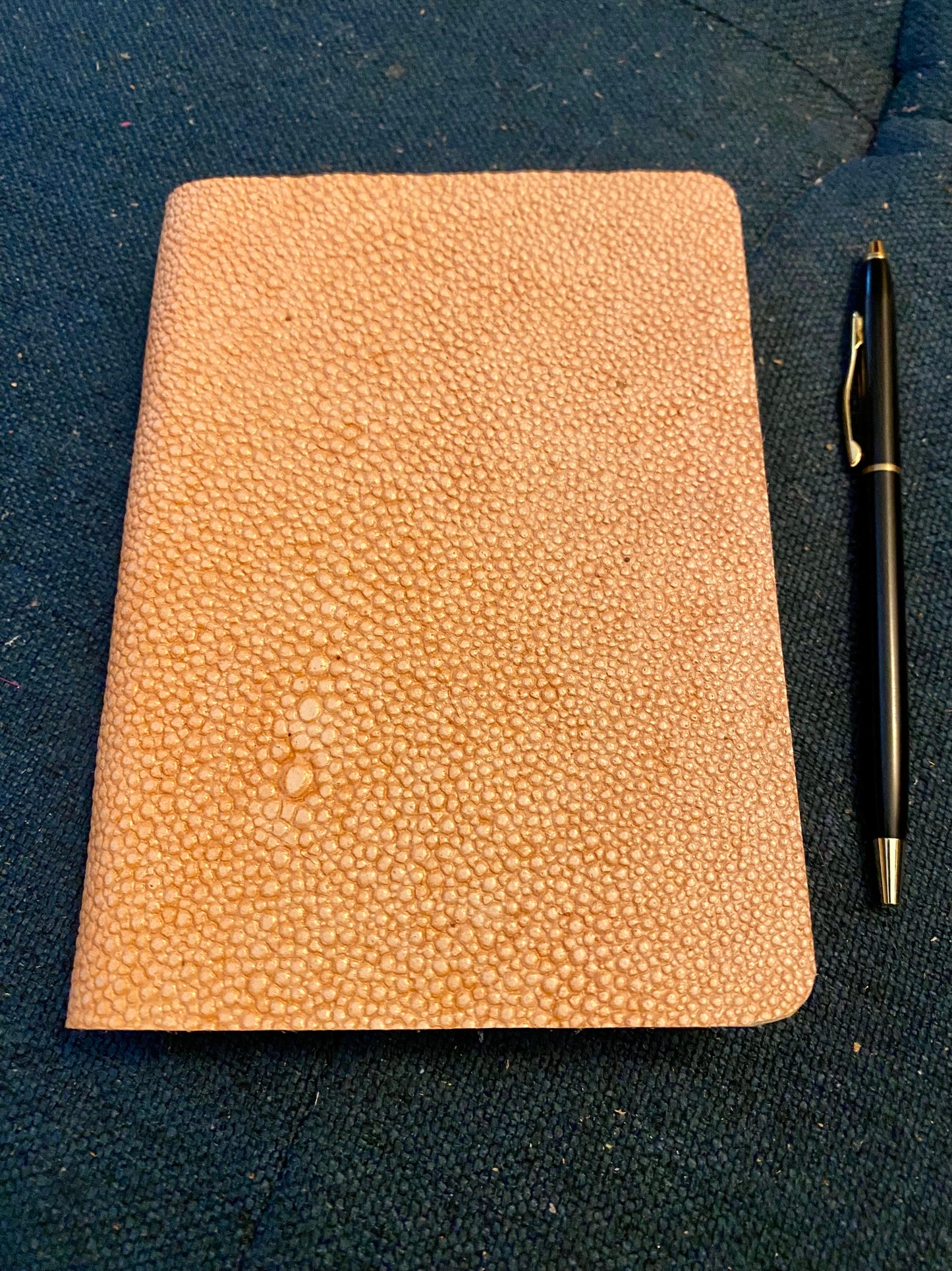 Perfecti Leather Notes Book -Salmon Shagreen embossed cow